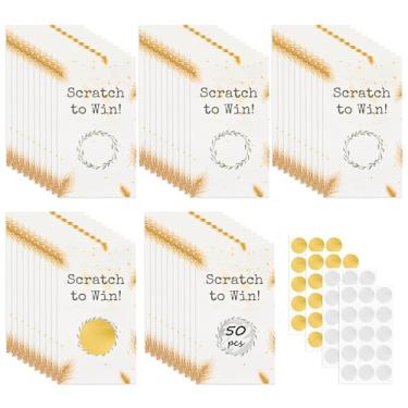 Imagem de 50 cartões raspadinhos em branco vales de presente para pequenas empresas, cartões de cupons DIY para salão de beleza de spa, eventos de restaurante, cartões de agradecimento para aniversário,