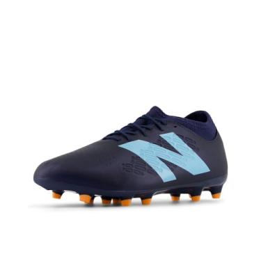 Imagem de New Balance Tênis de futebol unissex Tekela Magique Fg V4+, Nb Azul-marinho/Team Sky Blue/Hot Mango, 10 Wide Women/8.5 Men