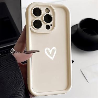 Imagem de Capa de telefone Love Heart para iPhone 13 Capa iPhone 11 16 Pro 12 14 15 Pro Max XR X XS 7 8 Plus SE Capa de silicone macio à prova de choque, branca DF55, para iPhone 15 Pro