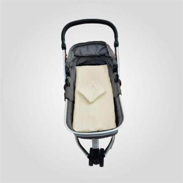 Imagem de Capa para Carrinho de Bebê em Malha 100% Algodão Cru Arrumadinho Enxov