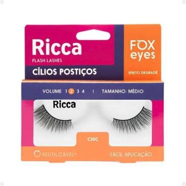 Imagem de Cílios Postiços Ricca Belliz Fox Eyes Chic Vol:2 Médio Cód.2692 - BELL