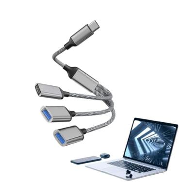 Imagem de de divisor USB, USB dividido | Extrender Hub | 1 pés de gabinete USB Splitter 1 em 3 para o laptop de carro PC Teclado de teclado Flash Drive