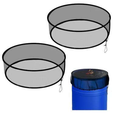 Imagem de Tryly 2 peças de capa de malha para barris de chuva, capa de rede de barril de chuva pop-up com cordão, capa de baldes de coleta de água, tela de rede de barril de chuva para bloquear folhas e