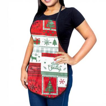 Imagem de Avental De Cozinha Lavanderia Estampado Impermeável Natal - BemPrat