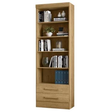 Imagem de Estante Livreiro Multiuso 2 Gavetas Com Prateleiras Freijó - Qmovi, Fr