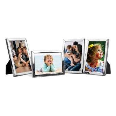 Imagem de Kit 5 Porta Retratos Foto 10x15 Prata - MultiArt