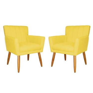 Imagem de Kit 02 Poltrona Cecília em Suede Escritório Recepção - Fina Mobília, A