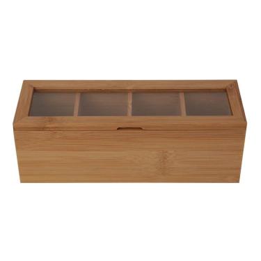 Imagem de Caixa para Chá Bambu 4 Divisórias 26,5cm - A\CASA