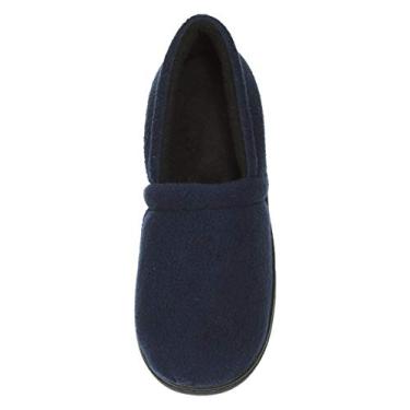 Imagem de Pantufas de lã Skysole para meninos, chinelos macios infantis com costas fechadas, Navy/Black Solid, 4.5 Big Kid