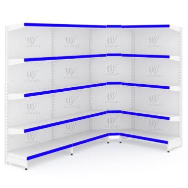 Imagem de Gondola De Mercado Fit Parede Canto 2 Inicial 1 Continuação Expositor 