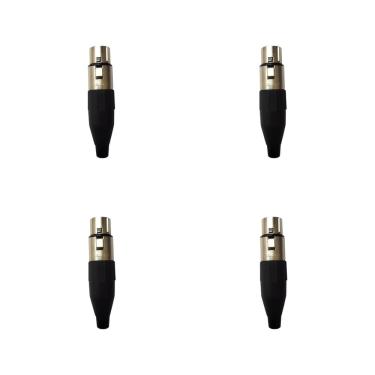 Imagem de Kit 4 Conectores xlr Fêmea Linha plg SA2X - santo angelo