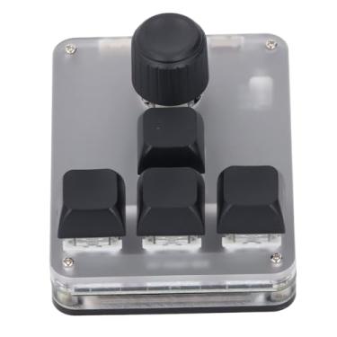 Imagem de Teclado de 4 Teclas e 1 Botão Teclado Macro Programável Mini Blue Switch Mecânico Console Industrial Personalizado Com Conexão RGB Light Black Com Fio BT