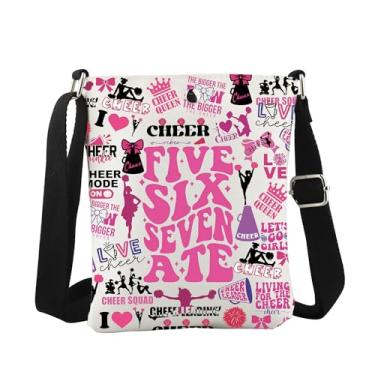 Imagem de WCGXKO Presente de líder de torcida Five Six Seven Ate presente de agradecimento de líder de torcida bolsa transversal esportiva para presente de torcida, Ate Cro