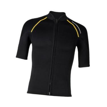 Imagem de oshhni Top de roupa de mergulho masculina, traje de natação, jaqueta quente, maiô de zíper dianteiro, roupa de neoprene de 1,5 mm para nadar em esportes, S