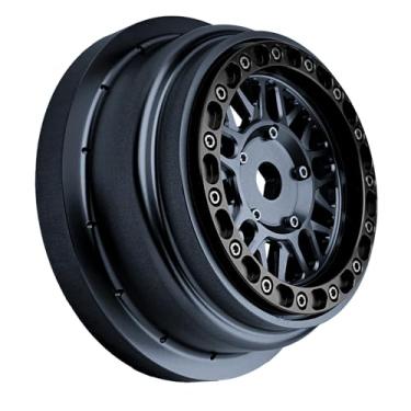 Imagem de BeaxTurbo Racing Upgrade Parts Losi Super Baja REY2.0 1/6 Aluminum Bead Lock Wheel Hubs Titanium/Gray 1pcs (Gray-Black)