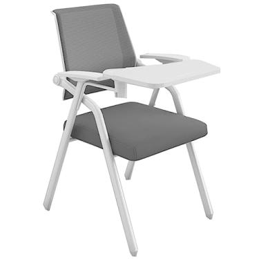Imagem de Cadeira dobrável Cadeira dobrável Cadeira de conferência de jantar interna com quadro de escrita, cadeira dobrável de escritório portátil, cadeira de treinamento ergonômica confortável, para escola