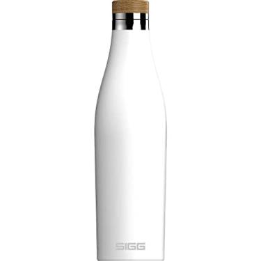 Imagem de SIGG Garrafa de água Meridian White (0,5 L), sem poluentes e à prova de vazamento feita de aço inoxidável, garrafa com isolamento de parede dupla para bebidas frias e quentes