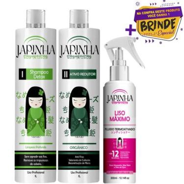 Imagem de Kit Japinha Orgânica 1 Litro Protetor Térmico 300ml - Japinha Cosmétic