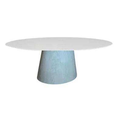 Imagem de Mesa De Jantar Cone 120X80 Cm Cimento QueimadoBranco