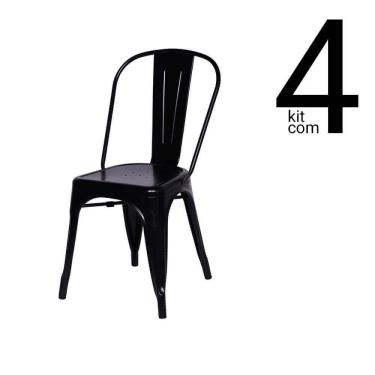 Imagem de Conjunto 4 Cadeiras Tolix Preta