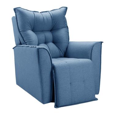 Imagem de Poltrona Do Papai Reclinável King Linho Azul Star Confort Azul