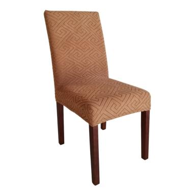 Imagem de Kit 8 Capas De Cadeira Linha Gold Egípcia - Marrom / Caramelo