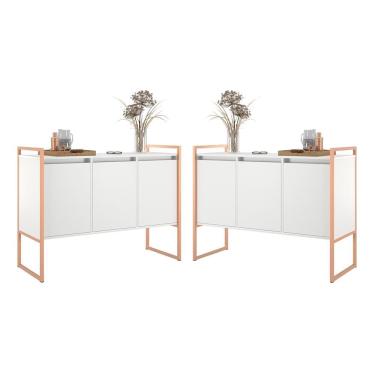 Imagem de Armario Industrial 3 Portas Balso Branco Cobre Conjunto 2 Peças