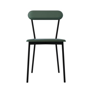 Imagem de Cadeira Fixa Estofada Vintage Emília Com 2 Unidades Verde