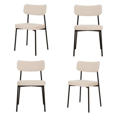 Imagem de Kit Com 4 Cadeiras Para Sala De Jantar Mona Yescasa Areia Corriente