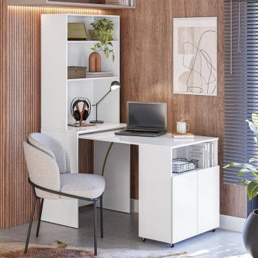 Imagem de Armário De Escritório Com Mesa Embutida Duo Branco