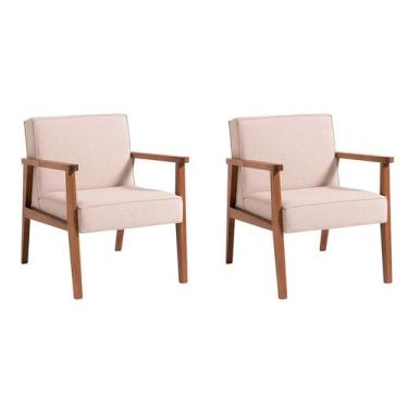 Imagem de Conjunto com 2 Poltronas Júlia Bege e Nogueira - Mobly