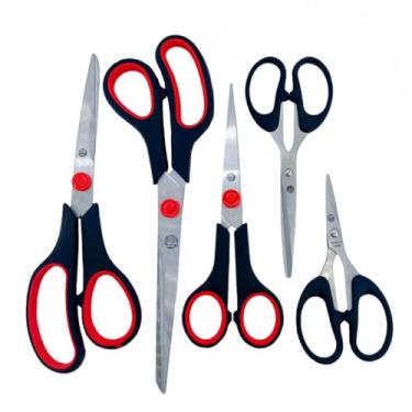 Imagem de Tesoura Profissional Corte Costura Artesanato Kit 3 Peças (KIT COM 5 TESOURAS NR-62)