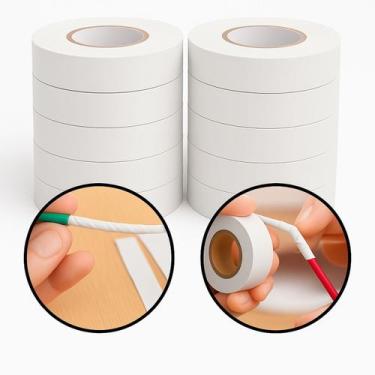 Imagem de Kit 20 Fita Isolante Antichama Branco 19mm x 10m Segurança e Resistênc
