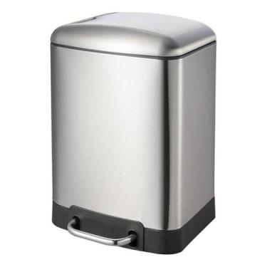 Imagem de Lixeira Cromada Retangular Com Pedal 6 Litros - Just Home Collection