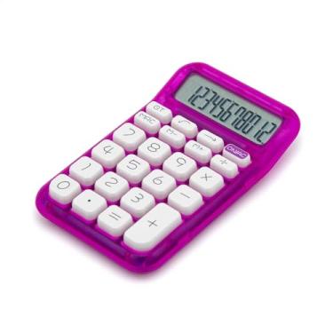 Imagem de Calculadora Eletrônica 12 Dígitos Rosa mori MR1287 Transparente Escolar Escritório