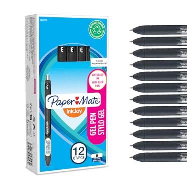 Imagem de Paper Mate Canetas de gel InkJoy | Ponta média (0,7 mm) | Pretas | 12 unidades
