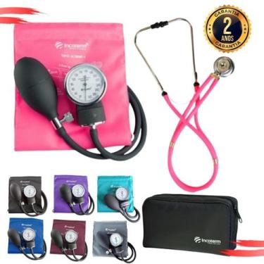 Imagem de Aparelho Pressão Esfigmomanômetro Aneroide + Estetoscópio Rappaport Du