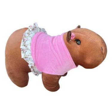 Imagem de Pelúcia de Capivara P com Vestido Removível Mury Baby, Vestido rosa