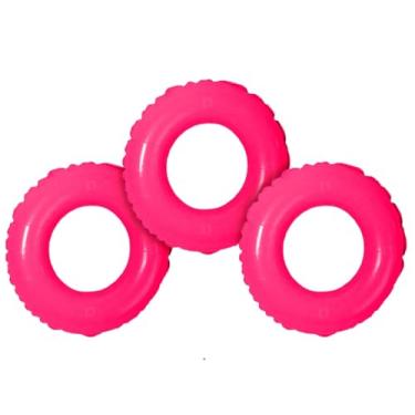 Imagem de Kit 3 Boia Circular Colorida Redonda Criança 60cm Grande Brinquedo Inflável Piscina Praia (Rosa)