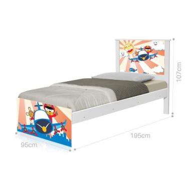 Imagem de Cama Solteiro com Cabeceira Adesivada Patrulha Ursinhos - CASA H