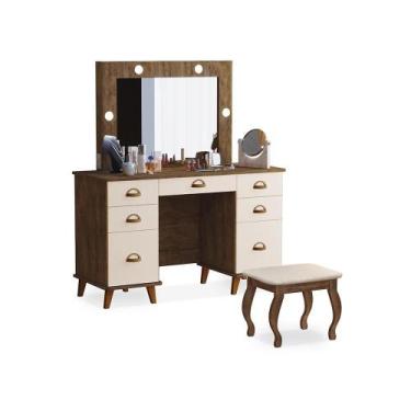 Imagem de Penteadeira com Assento Omaha Malbec Off White - CASA H