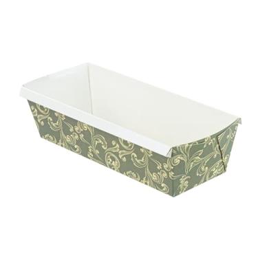 Imagem de Restaurantware Assadeiras de papel floral vintage verde-escuro, 100 unidades, 1,530 g, à prova de gordura, prontas para forno, com design floral para restaurantes, padarias, cafés e uso doméstico.