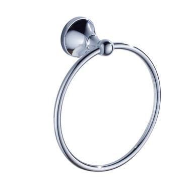 Imagem de Acessórios para banheiro em latão cromado - Toalheiro duplo com suporte para escova de vaso sanitário e dispensador de rolo de papel | Conjunto de 4 peças, porta-toalhas redondo