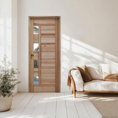 Imagem de Porta Singular Eucalipto Batente Misto 14 Fechadura Externa 82x210cm Direito Rodam 3b Natural