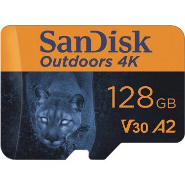Imagem de SanDisk - Cartão de memória microSDXC UHS-I 4K 128 GB para ambientes externos com adaptador SD-SDSQXAA-128G-GN6VA