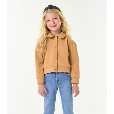 Imagem de Jaqueta Infantil Feminina Em Suede Trick Nick Marrom, 2, Marrom
