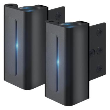 Imagem de Rerishom Trava de porta suporta 362 kg para porta giratória interna, trava de reforço de porta com 8 parafusos para evitar entrada não autorizada, copo de pino para segurança e privacidade extra da