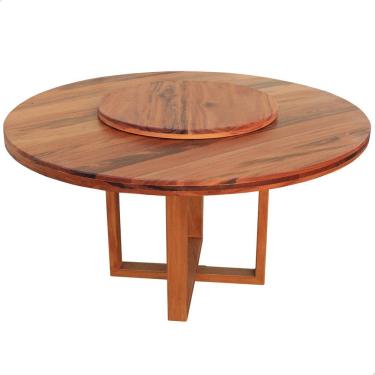 Imagem de Mesa de Jantar Redonda 1,2M Madeira Maciça Natural