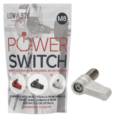 Imagem de Interruptor de energia M8 da Low Boy - Parafuso de polegar de liberação rápida do batedor de bumbo Serve para pedais Gibraltar, pérola, Yamaha e Tama. (prata, pacote M8-1)