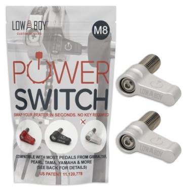 Imagem de Interruptor de energia M8 da Low Boy - Parafuso de polegar de liberação rápida do batedor de bumbo Serve para pedais Gibraltar, pérola, Yamaha e Tama. (prata, pacote M8-2)